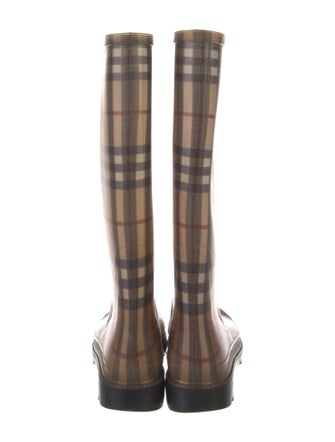 Burberry Rubber Plaid Print Rain Boots