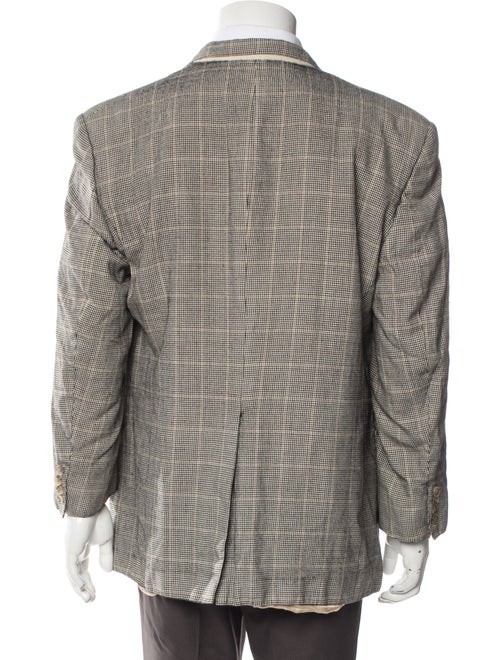 Burberry Wool Plaid Print Blazer