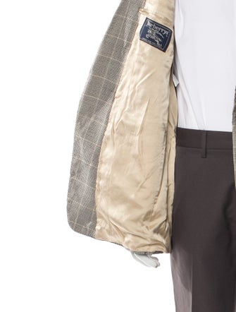 Burberry Wool Plaid Print Blazer