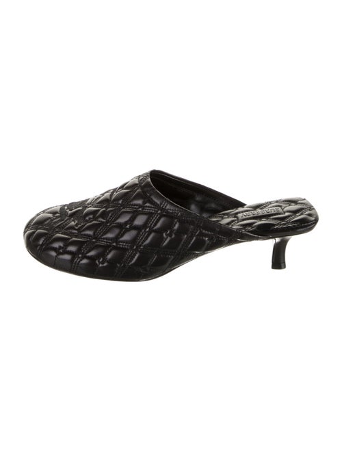 Burberry Leather Embroidered Accent Mules