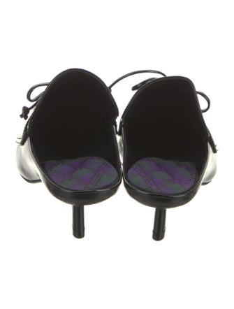 Burberry Patent Leather Animal Print Mules