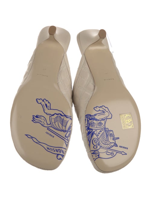 Burberry Leather Embroidered Accent Mules