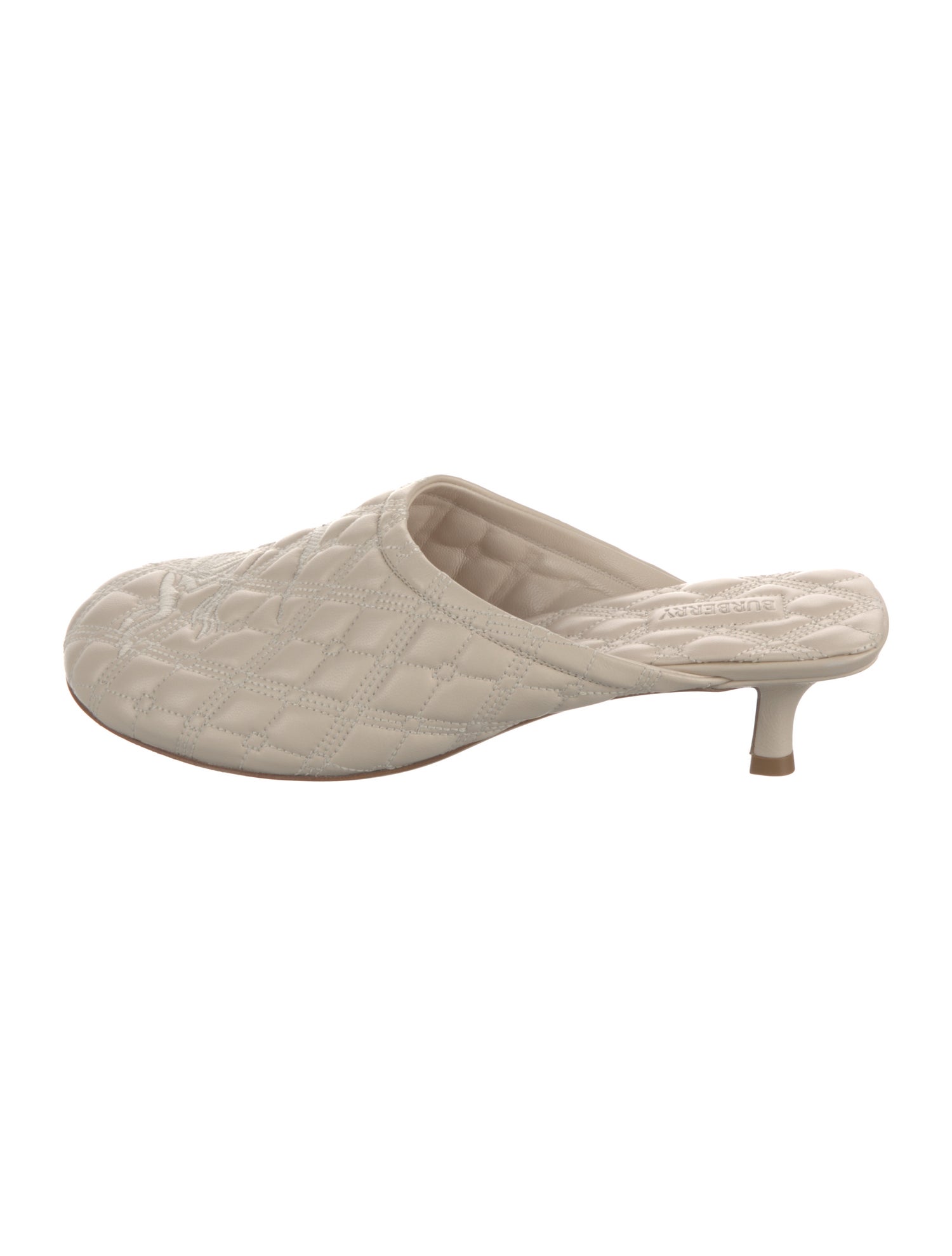 Burberry Leather Embroidered Accent Mules