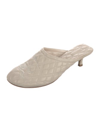 Burberry Leather Embroidered Accent Mules