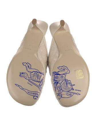 Burberry Leather Embroidered Accent Mules