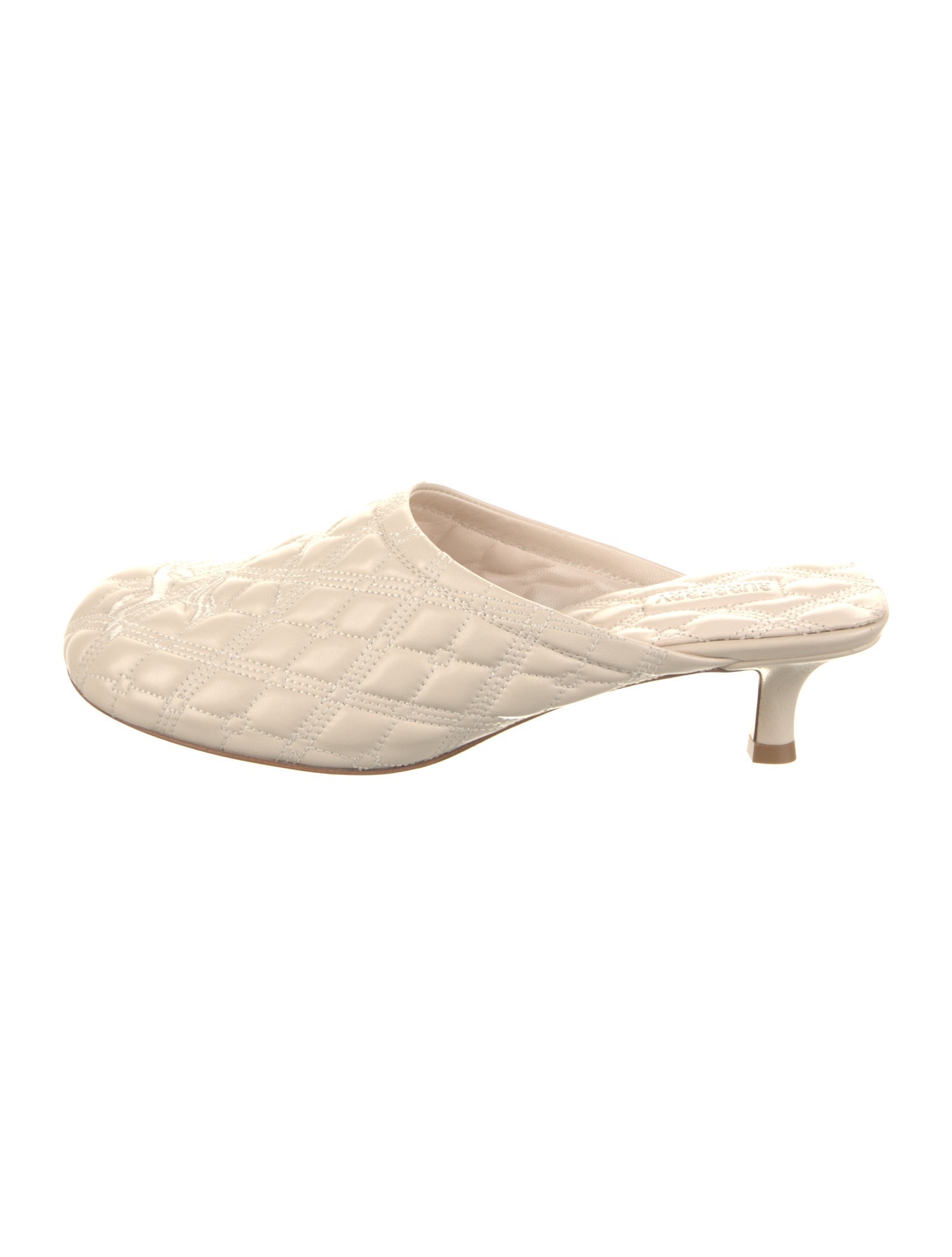 Burberry Leather Embroidered Accent Mules