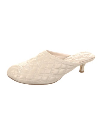 Burberry Leather Embroidered Accent Mules