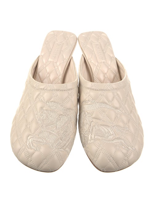 Burberry Leather Embroidered Accent Mules