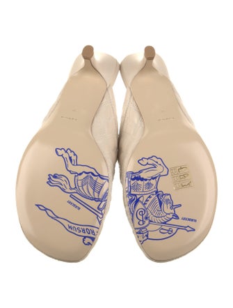 Burberry Leather Embroidered Accent Mules