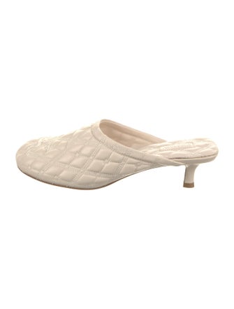 Burberry Leather Embroidered Accent Mules