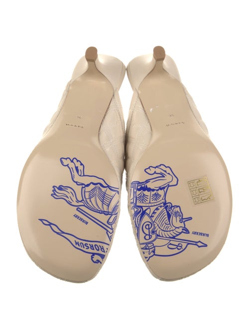 Burberry Leather Embroidered Accent Mules