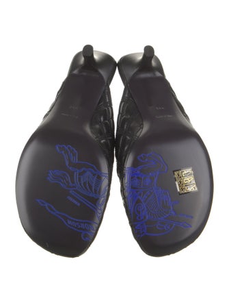 Burberry Leather Printed Mules