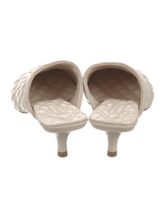 Burberry Leather Embroidered Accent Mules