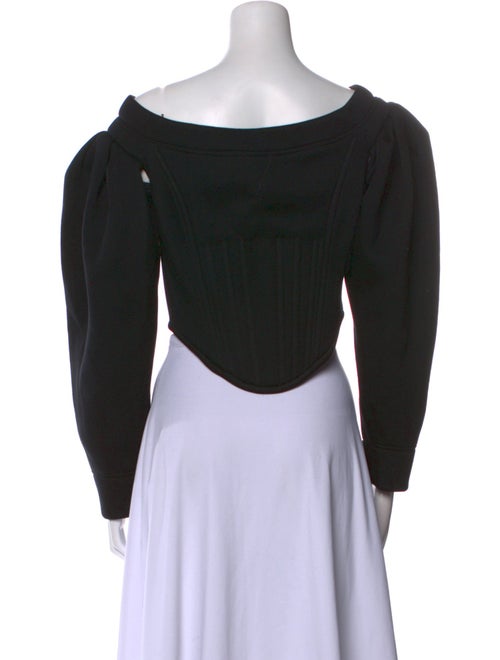 Burberry Bateau Neckline Long Sleeve Crop Top