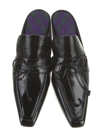 Burberry Patent Leather Animal Print Mules