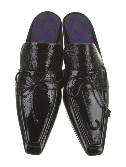 Burberry Patent Leather Animal Print Mules