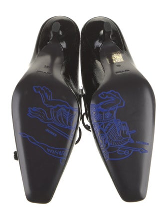 Burberry Patent Leather Animal Print Mules