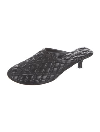 Burberry Leather Embroidered Accent Mules