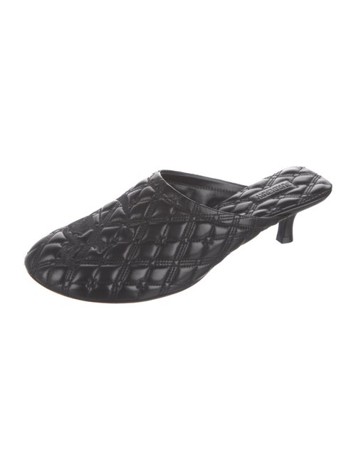 Burberry Leather Embroidered Accent Mules