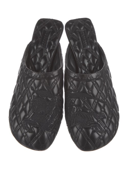 Burberry Leather Embroidered Accent Mules