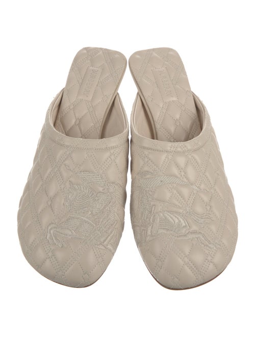 Burberry Leather Embroidered Accent Mules