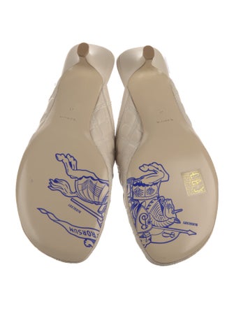 Burberry Leather Embroidered Accent Mules