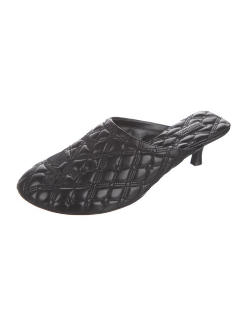 Burberry Leather Embroidered Accent Mules