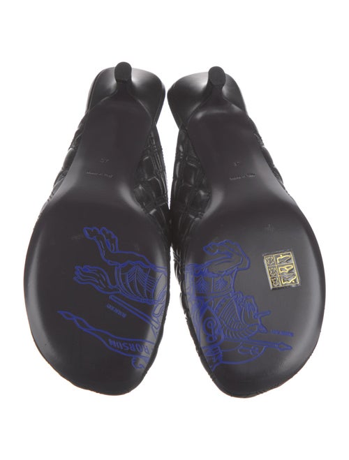 Burberry Leather Embroidered Accent Mules
