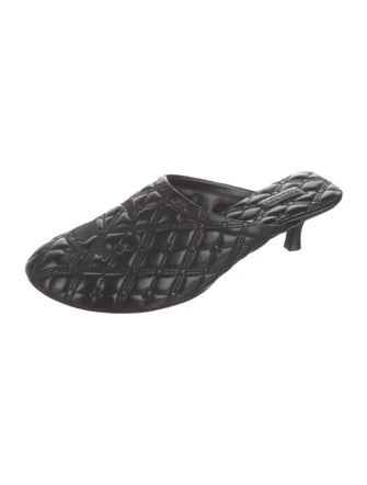 Burberry Leather Embroidered Accent Mules