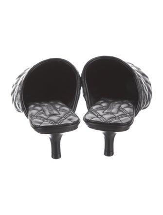 Burberry Leather Embroidered Accent Mules