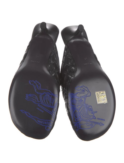 Burberry Leather Embroidered Accent Mules