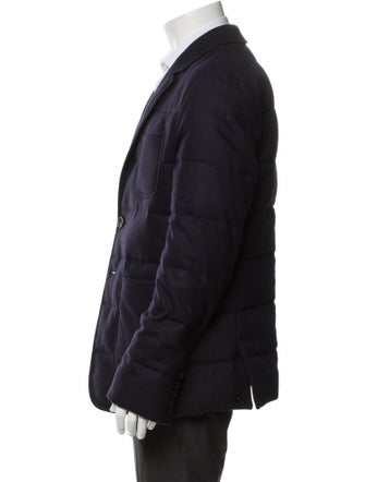 Burberry House Check Pattern Wool Puffer Coat