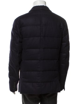 Burberry House Check Pattern Wool Puffer Coat