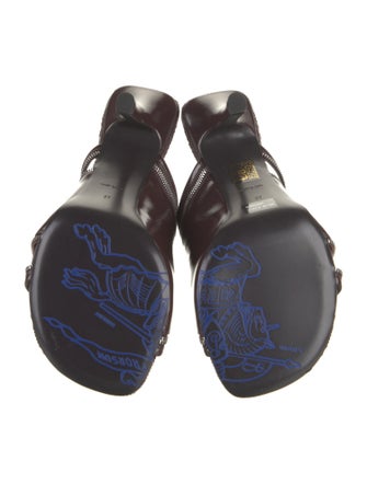 Burberry Patent Leather Printed Slides