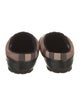 Burberry Leather Plaid Print Slippers
