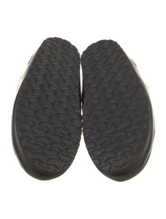 Burberry Leather Plaid Print Slippers