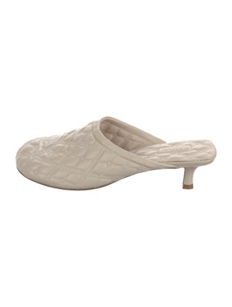 Burberry Leather Embroidered Accent Mules