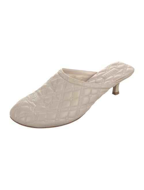 Burberry Leather Embroidered Accent Mules