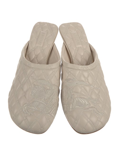 Burberry Leather Embroidered Accent Mules