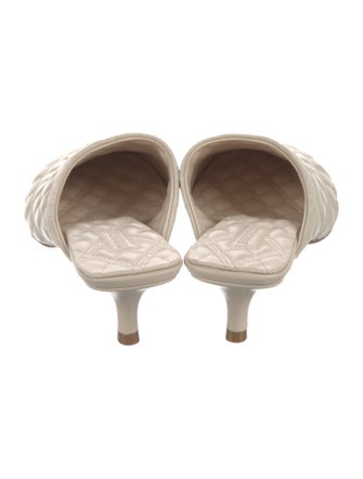 Burberry Leather Embroidered Accent Mules