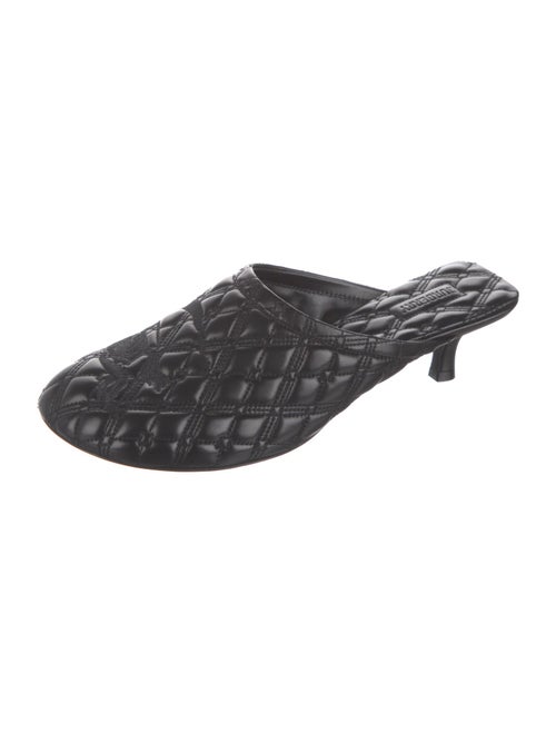 Burberry Leather Embroidered Accent Mules