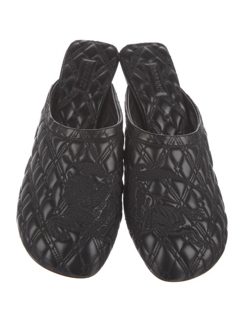 Burberry Leather Embroidered Accent Mules