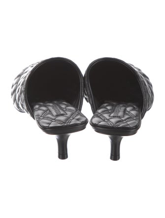 Burberry Leather Embroidered Accent Mules