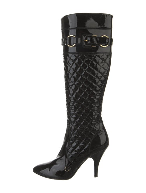 Burberry Quilted Pattern Patent Leather Boots