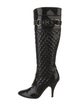 Burberry Quilted Pattern Patent Leather Boots