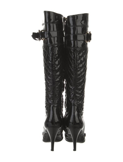 Burberry Quilted Pattern Patent Leather Boots