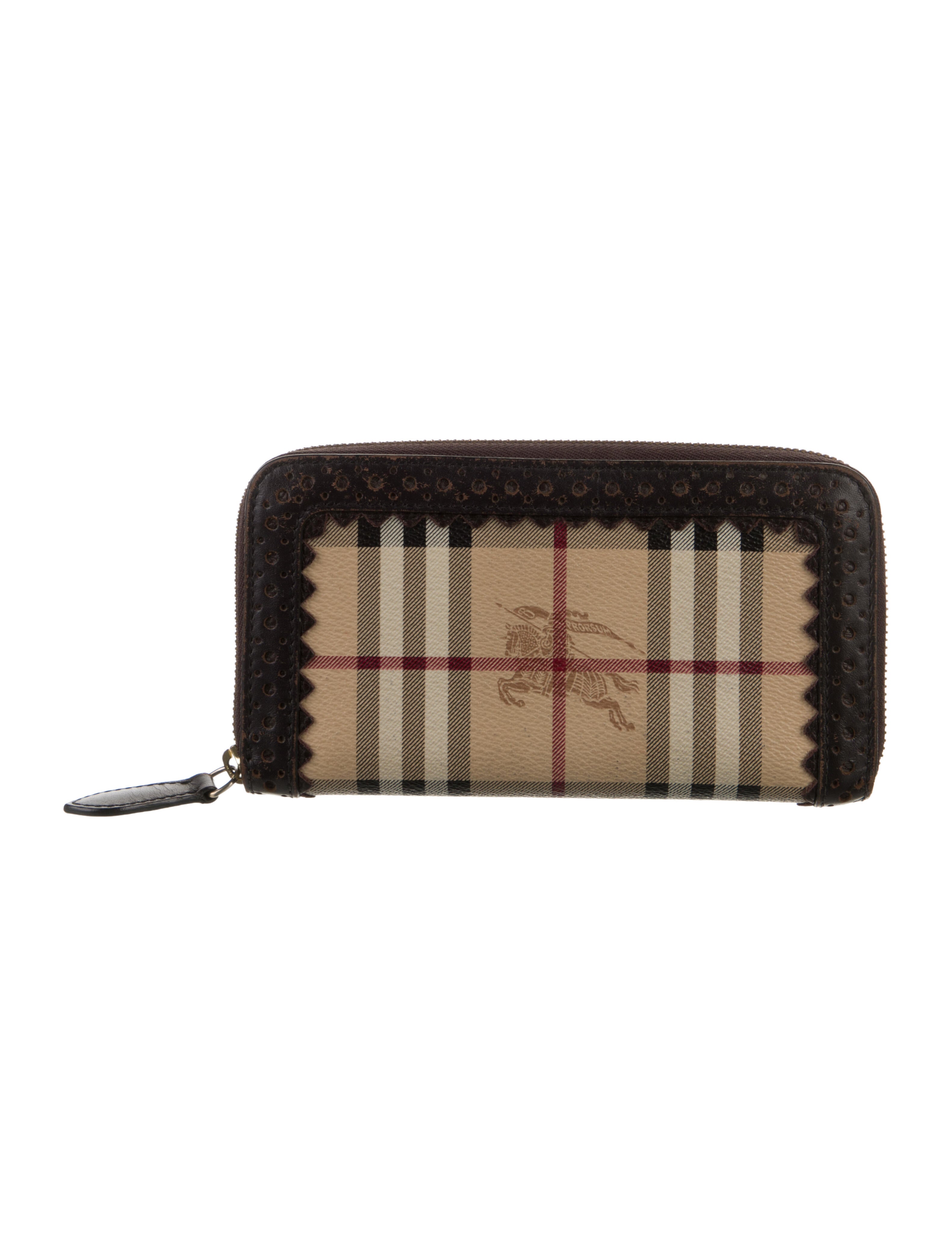 Burberry Haymarket Check Pattern Plaid Print Continental Wallet