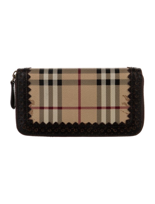 Burberry Haymarket Check Pattern Plaid Print Continental Wallet