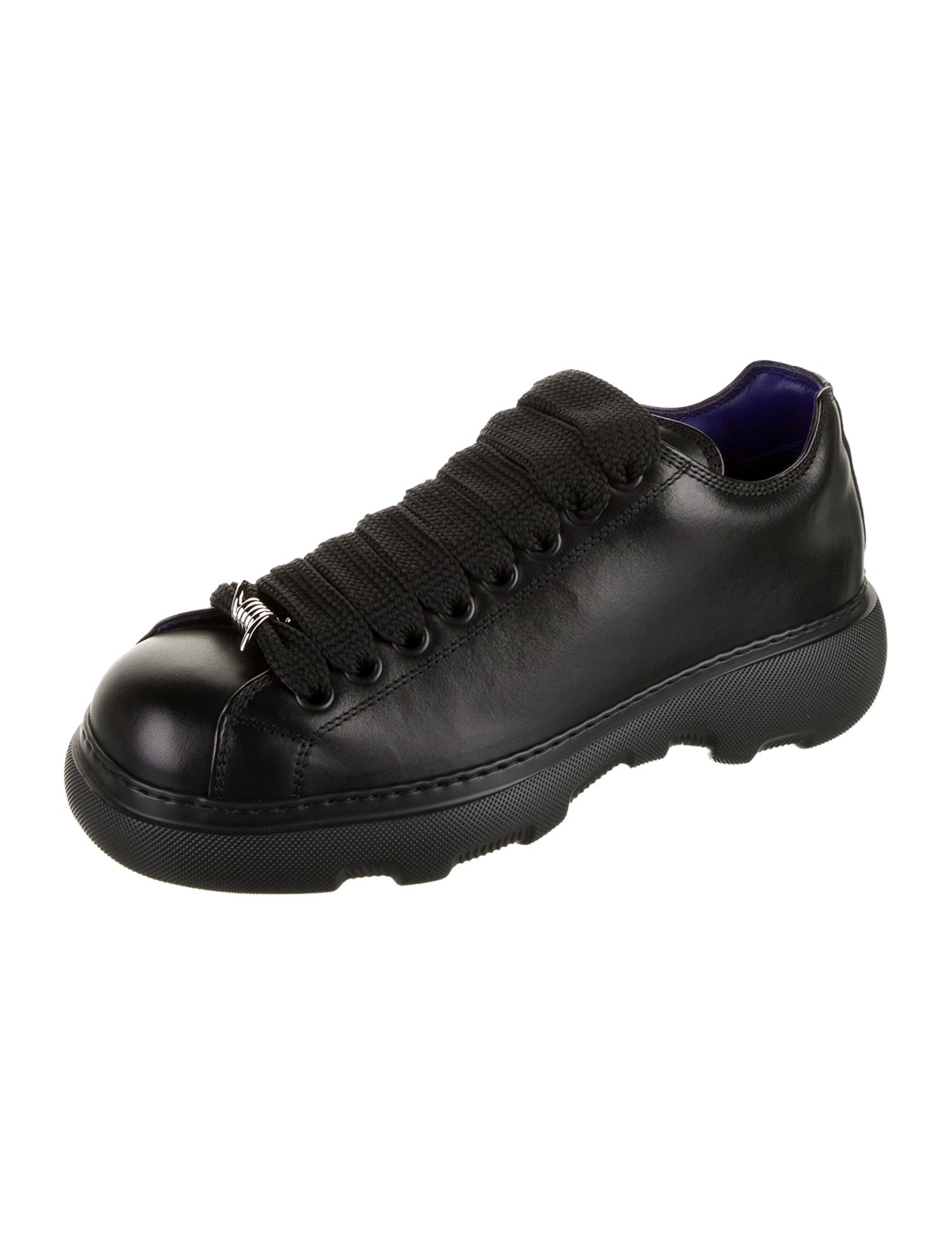 Burberry Leather Chain-Link Accents Sneakers