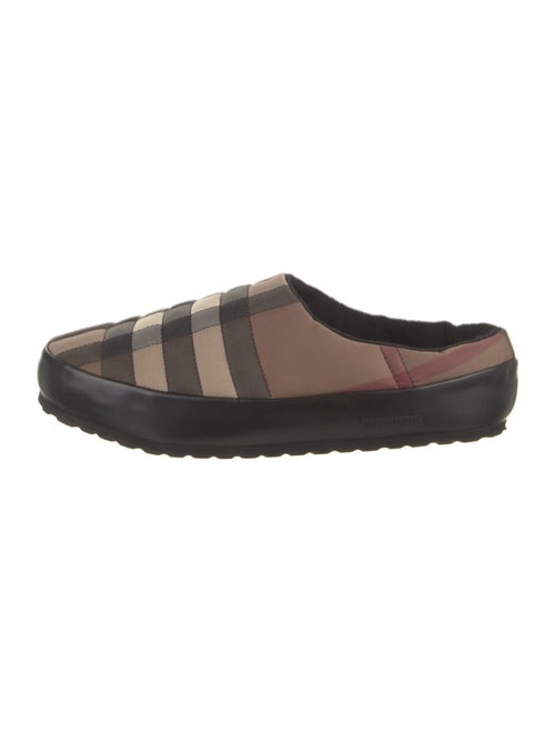 Burberry Nylon Plaid Print Slippers